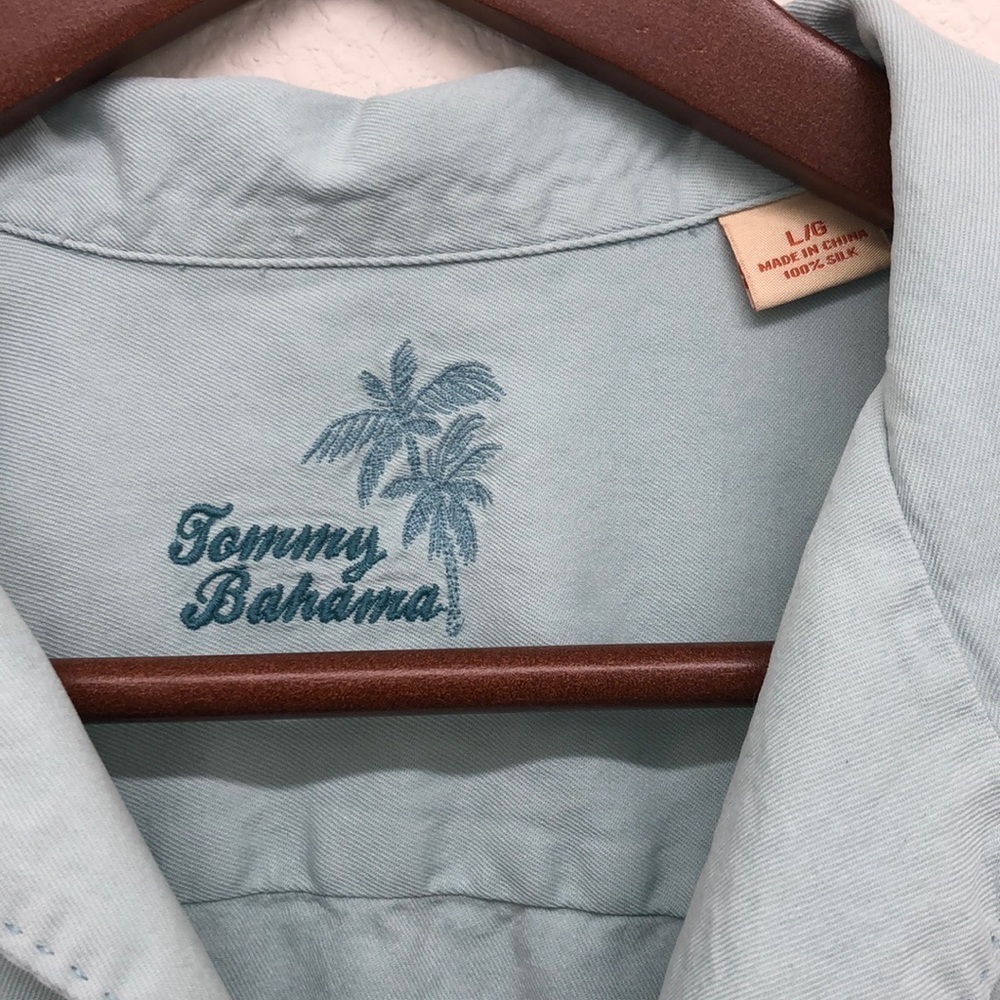 Tommy Bahama Green Silk Short Sleeve Men’s Shirt - Large - Picture 2 of 9